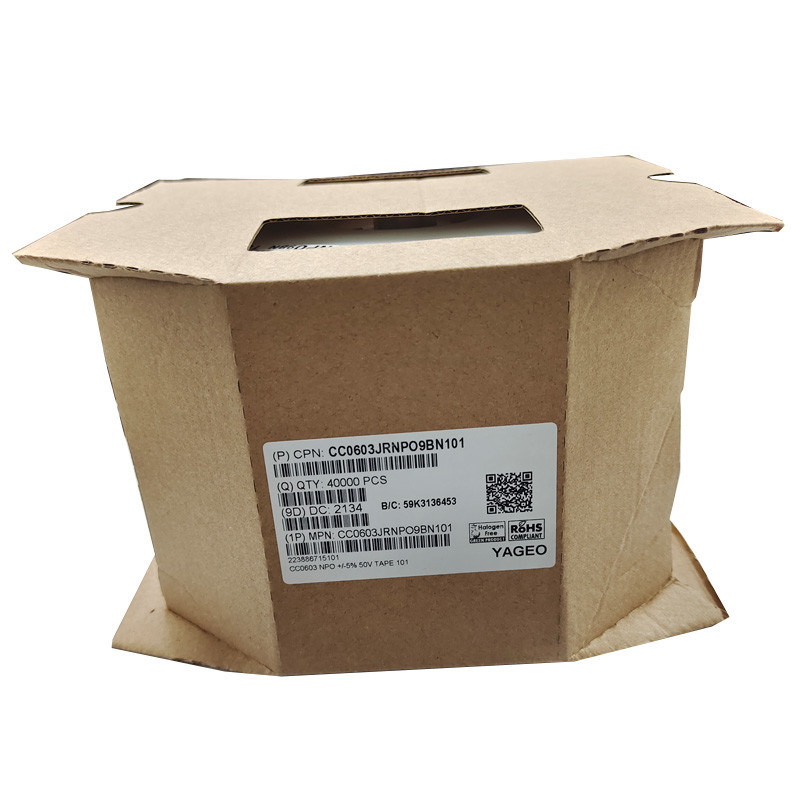 CC0603JRNPO9BN101 100pF Ceramic Capacitor 50V C0G 5% Pad SMD 0603 125°C T/R